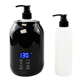 Massage Oil Warmer, Adjustable Massage Oil Warmer 30-65° with 2 Oil Bottle Dispensers and Lotion Warmer LED Display, Gel Oil Warmer Bottle Warmer Oil Heater for Spa Salon Massage Oil Dispenser Heater