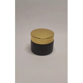 Meliars Envase Pomadera 50 Grs Negro Frost Tapa Dorada Y Liner -10pz