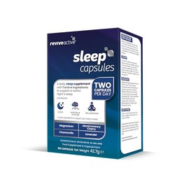 Revive Active Sleep Capsules - Daily Supplement with Magnesium, Montmorency Cherry, Chamomile & Lavender for Relaxation, Nervous System Support & Rest - 7 Active Ingredients - 30 Days Supply