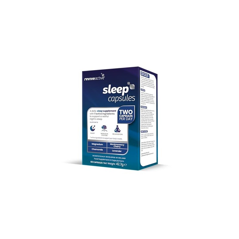 Revive Active Sleep Capsules - Daily Supplement with Magnesium, Montmorency