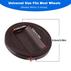 4 Pack Furniture Stopper, 3"x3" Wheel Stoppers Bed Stoppers Furniture Caster Cups Furnitures Cups Fits to All Floors & Wheels of Sofas, Beds, Chairs, Prevents Scratches(Dark Brown)