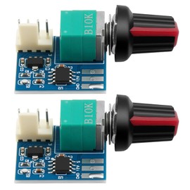 Hoembpn PWM Fan Speed Controller DC 12V 4-Wire Fan Governor Regulator with Knob Switch and LED Indicator, 25kHz Frequency, Compatible with PC Case/CPU Cooling Fan