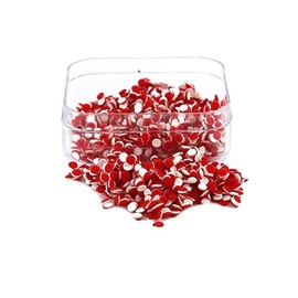 Qtron All Color Velvet Dot Bindi Tattoo Stickers Adhesive Body Jewelry Multi Size Indian Daily Use Forehead Bindi Round Dot (Medium Red)