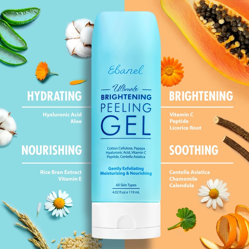 Ebanel Brightening Peeling Gel with Cotton Cellulose, Rice, Papaya, Centella,