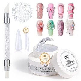 GAOY 60g Solid Builder Gel for Nails, Non-Sticky Hand Hard Gel, 3D Sculpting Gel for Nail Art Sculpture Carving Modeling and Nail Extension, Clear - Color: 3D Sculpting Gel-Pearlescent White