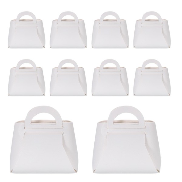 uxcell 10Pcs PU Leather White Gift Boxes with Handles, 6