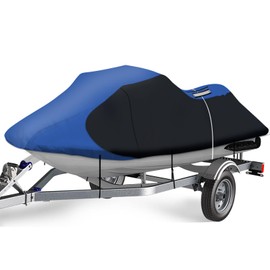 iCOVER Personal Watercraft Cover- Water Proof Heavy Duty Trailerable Jet Ski Covers for Seadoo Kawasaki Yamaha Wave Runner, Fits PWC Models Up to 125in Long