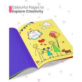 A4 Scrapbooks for Kids (Pack of 2, 32 Pages each) | DIY Scrapbooking Photo Album | Colourful Scrapbook | Perfect Photo Book for Birthday, Anniversary, Wedding, School Project | Multicolor