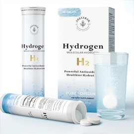 Molecular Hydrogen Water Tablets with Magnesium - 8 PPM Molecular Hydrogen Tablet for Drinking Water Rich in Antioxidants, Supports Cellular Health, Recovery & Cognitive Function | 60 Tablets