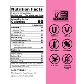 SNACKLINS Plant Based Crisps, Low Calorie Snacks, Vegan, Gluten-Free, Grain-Free, Healthy, Crunchy, Puffed Snack - Barbeque, 0.9oz (Pack of 12)