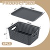 Xyskin Plastic Storage Baskets with Lids, Set of 6 Small