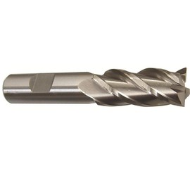 Drill America 1/4" X 3/8" High Speed Steel 4 Flute Single End Centre Cutting End Mill, DWC Series