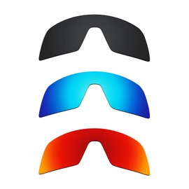 Alphax 3 Pair Polarized Replacement Lenses for Oakley Sutro OO9406 - Black+Blue+Red