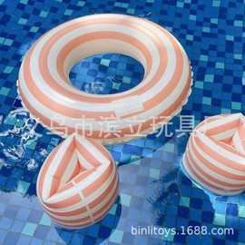 New Thick Adult Retro Striped Swim Ring Water Tube - Green Plaid, Free Size Pattern Ring +60 30ea