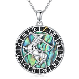 VIJASHOP Sagittarius Zodiac Necklace Sagittarius Gift Abalone Shell Sagittarius Pendant Sagittarius Jewelry Birthday Christmas Gifts for Women Men（1 chains）
