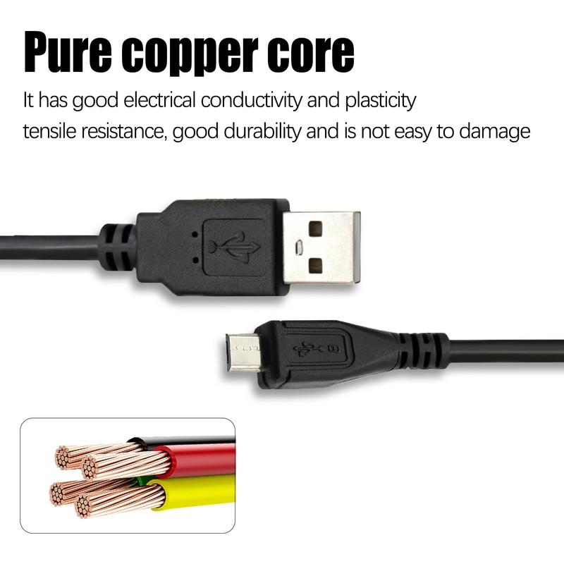 KKPOERT Micro USB Charging Cable Power Cable Adapter Cable is