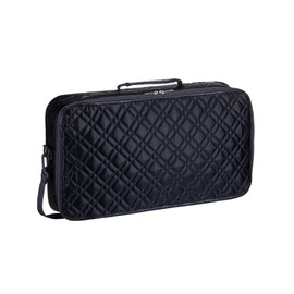 C&H Solutions “Black”Elegant Quilted PU Leather Mahjong Carrying Bag with Zippered Storage Pocket, Durable Handles, and Adjustable Shoulder Strap, Bag Only (No Accessories Included)