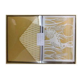 Portico Designs Blank Notecard Set Folklore Laser Cut Boxed Notecards Stationary Set, 10-Count, Hare