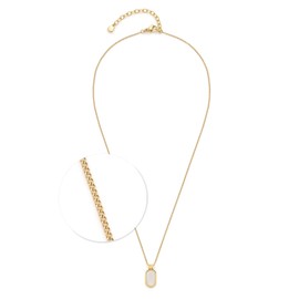 JEWELS BY LEONARDO Halskette Ciao Tally • kurze Panzer-Kette aus goldfarbenem Edelstahl • beweglicher, ovaler Perlmutt-Anhänger • 42-47 cm Länge • Schmuck Geschenk für Frauen • 024978