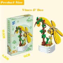 wokepeek Flower Building Bouquet Set, Flower Building Toys, Building Blocks Flower Brick Toys Creative Project for Home Room Decor Christmas Birthday