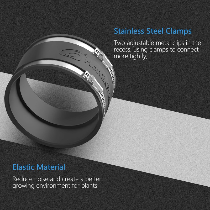 Hon&Guan 8 Dust Collection Fittings Rubber Noise Reduction Clamp for