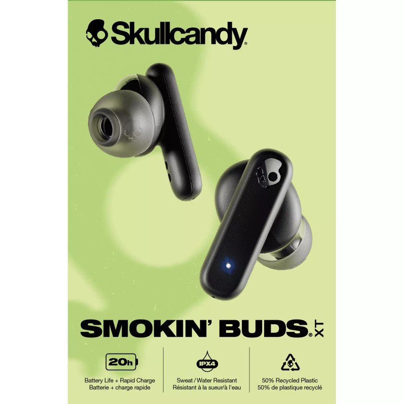 Skullcandy Smokin Buds XT Wireless Earbuds Bluetooth 5.2 Mic Fast