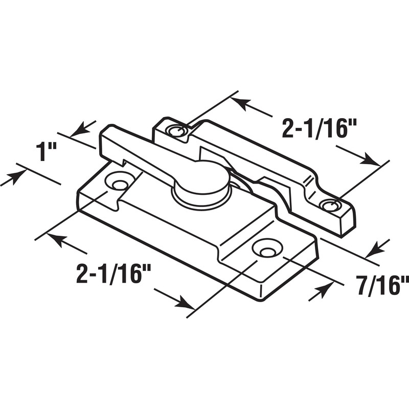 Prime-Line F 2667 Sash Lock, 2-1/16 In. Hole Centers, Fits