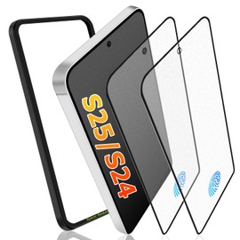 Xenovont 2 Pack Galaxy S24/S25 Matte Screen Protector,9H Tempered Glass,Anti-Glare,Anti-Scratch,Smooth and Responsive Absolute, No Bubbles,High Definition, Fingerprint Unlock, With Installation Frame