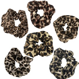 MARYLAVENDER Stretch Thick Hair Ties Printed Hair Scrunchies for All Hair Types Seamless Hair Ponies Elastics Ponytail Holders for Thick Hair Hair Accessories Women Girls 6-Pack