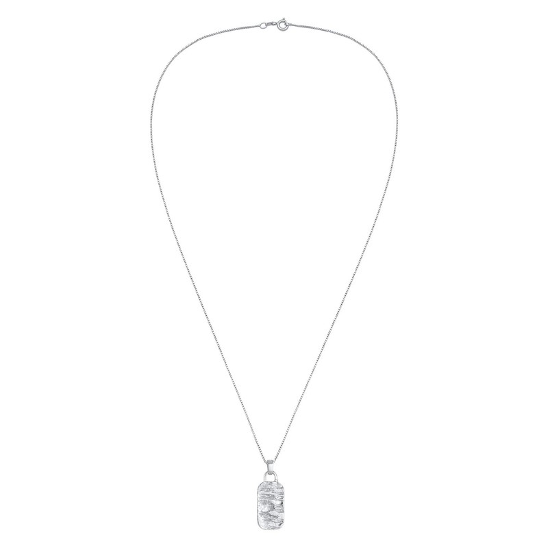 Kuzzoi Men's Necklace with Military Plate (21 mm) in 925