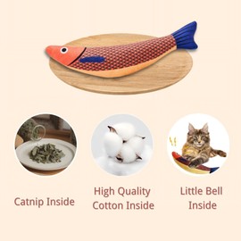 PELUDOS 3 Pack Cat Toys Saury Fish, Catnip Crinkle Sound Toy Soft and Cute, Cat Chew Plush Toys, 9.5 Inch Suitable for All Kinds of Cats, Interactive Kitten Kicker for Indoor Kitty