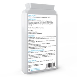 Evening Primrose Oil 1000mg 90 Capsules - Cold Pressed - High GLA Formulation with Vitamin E - No GMOs - UK Made Vegan Soft Gels