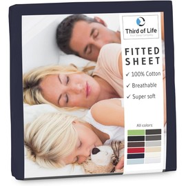 Fitted Sheet 90 x 200 cm Made of 100% Natural Cotton, The Breathable and Lint-Free Alba Flat Sheet is Elastic and Soft, Designed in Germany, Durable Jersey Duvet Cover, 90 x 200 cm