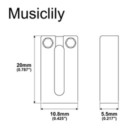 Musiclily Ultra 10.8 mm Tremolo Saddle Brass Bridge Tailpiece for Strat Tele Style Electric Guitar, Original Colour (Set of 6)