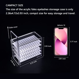 OLACHIKKO Lash Organizers and Storage, Small 5-Layer Lash Trays for Lash Extensions,Transparent lash tray Organizer, Eyelash Storage Box.