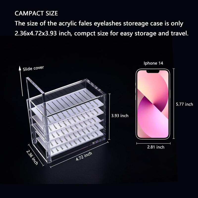 OLACHIKKO Lash Organizers and Storage, Small 5-Layer Lash Trays for
