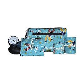 Hergom Set Pediátrico de Baumanómetro 3 Brazaletes, Incluye estuche para traslado, Diseño con estampado, Calidad, Caratula de fácil lectura, Neonatal, Pediátrico e Infantil, Tensiómetro
