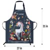 Smooffly Unicorn Floral Moon Apron,Adjustable Neck Bib Apron for Men