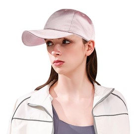 Classic Baseball Cap for Men Women Solid Colour 6 Panel Snapback Cap Breathable Adjustable Hip Hop Hat UV-Protection Cap for Outdoor Activities Sport Running Casual Sun Visor Hat (56-58cm) Pink