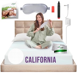 Earth Grounding Fitted Sheet California Size with 12% Silver Fiber & 4% Silk & 84% Organic Cotton - White - Soft Earth Grounding Well Bed Sheets - Grounded Conductive Bed Sheets for Better Sleep