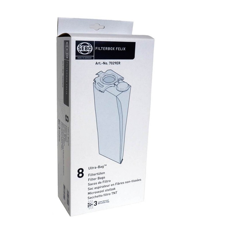 SEBO 7029ER Filterbox for Felix Vacuum,8 Pack