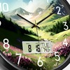 SCOAGE Digital Large Display Silent Wall Clock with Temperature Date