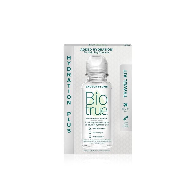 Biotrue 바이오트루 콘택트렌즈 솔루션, 소프트 콘택트렌즈용 다목적 렌즈 케이스 포함,