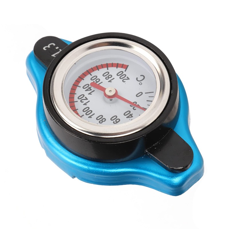 Aluminum Alloy Radiator Cap Temperature Gauge Leakproof Universal Car (Little