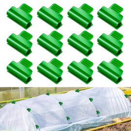 Pack of 12 Greenhouse Clips, Diameter 11 mm Plant Clip, Plastic Film Clips, Greenhouse Clips, Net Tunnel Hoop Clips, for Row Cover Net, Greenhouses, Sheds