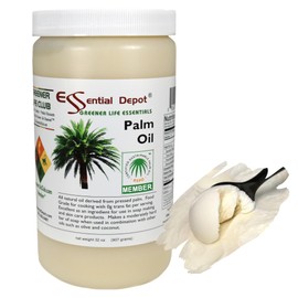 Palm Oil - 1 Quart - 32 oz - RSPO Certified - Sustainable - Food Grade - Kosher - Not Hydrogenated - safety sealed HDPE container with resealable cap