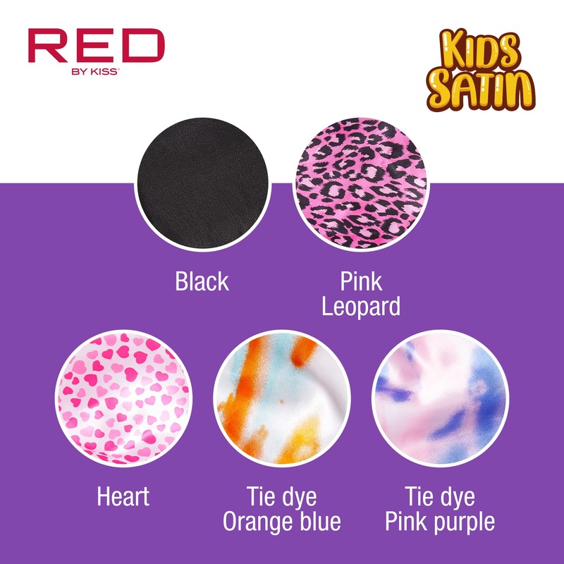 Red by Kiss Kids Satin Braid Bonnet, Comfy Wide Band