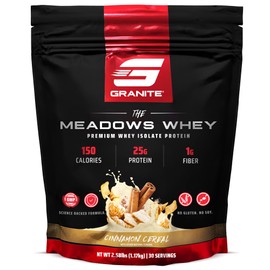 Granite Supplements- The Meadows Aislado de Proteína de Suero (30 Porciones) Proteína de Suero en Polvo 150 Calorías, 2g de Fibra, 1g                 