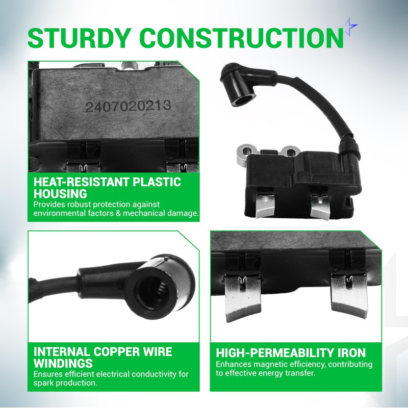 BlueStars 291337001 Ignition Coil with Spark Plug - Compatible with