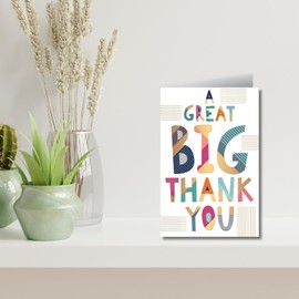 Words and Wishes Male/Female Thank You Card for Him/Her - 'Great Big Thank You' Foil Lettering - Eco-Friendly and Recyclable